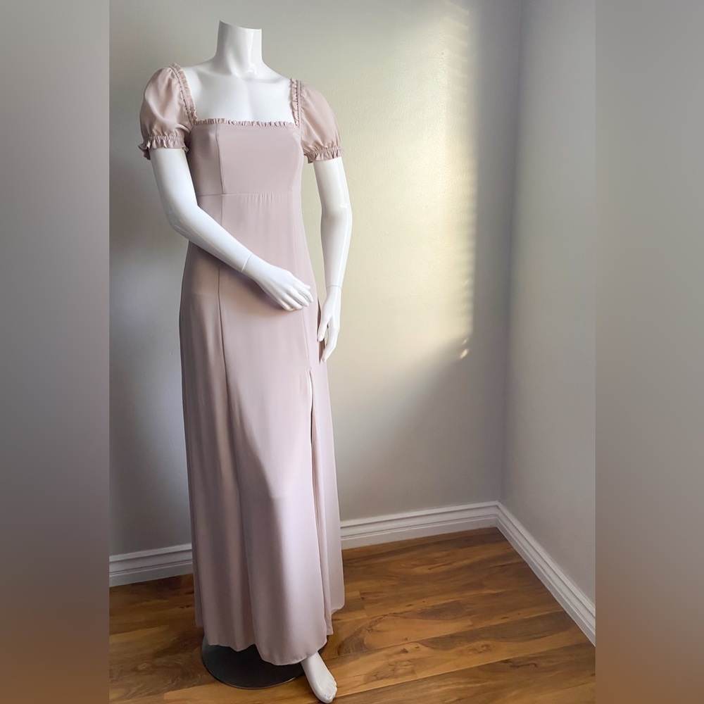 Show Me Your MuMu Brittany Maxi Dress Square Neck Blush Prom Bridesmaid Wedding - Picture 5 of 13